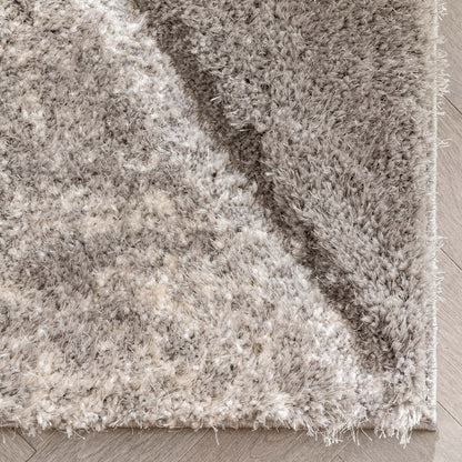 Mori Modern Abstract Geometric 3D Textured Shag Pink Grey Rug LOL-19
