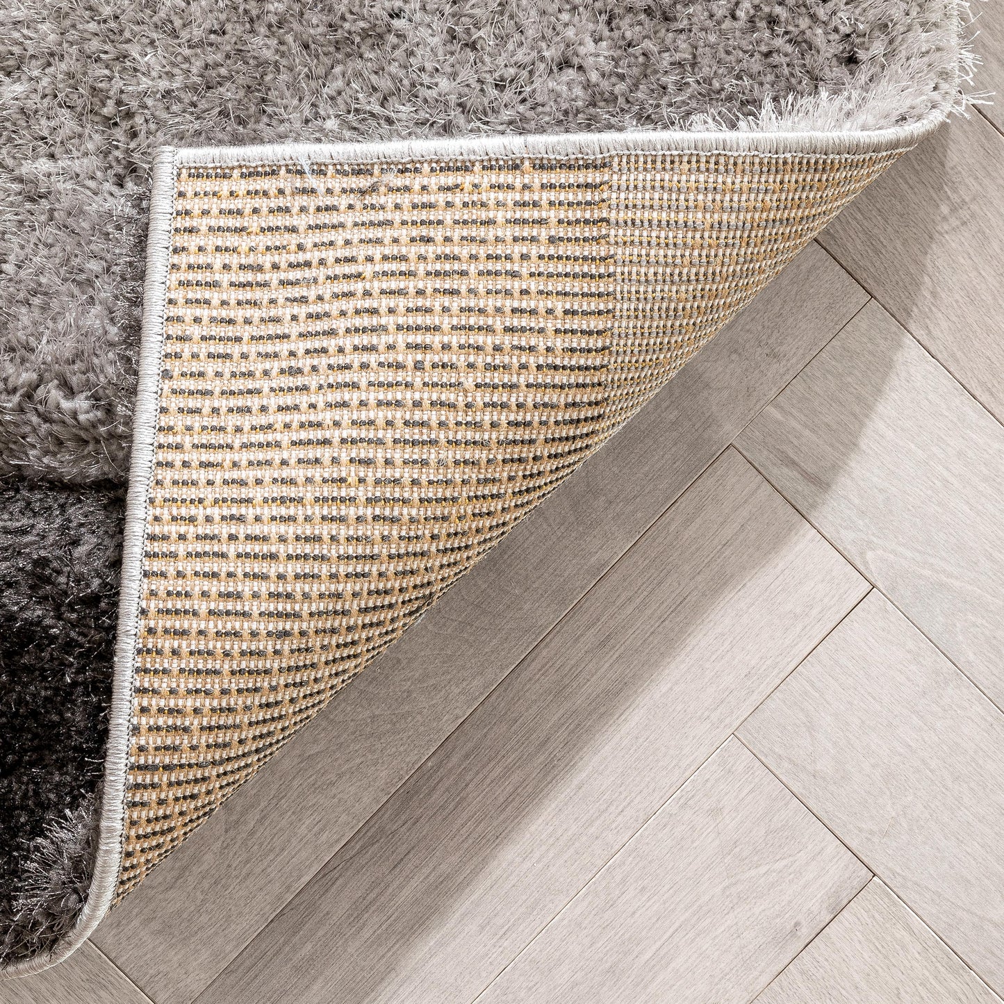 Remi Contemporary Geometric Boxes 3D Textured Shag Yellow Grey Rug LOL-21