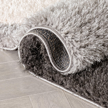 Mika Retro Chevron 3D Textured Shag Pink Grey Rug LOL-49