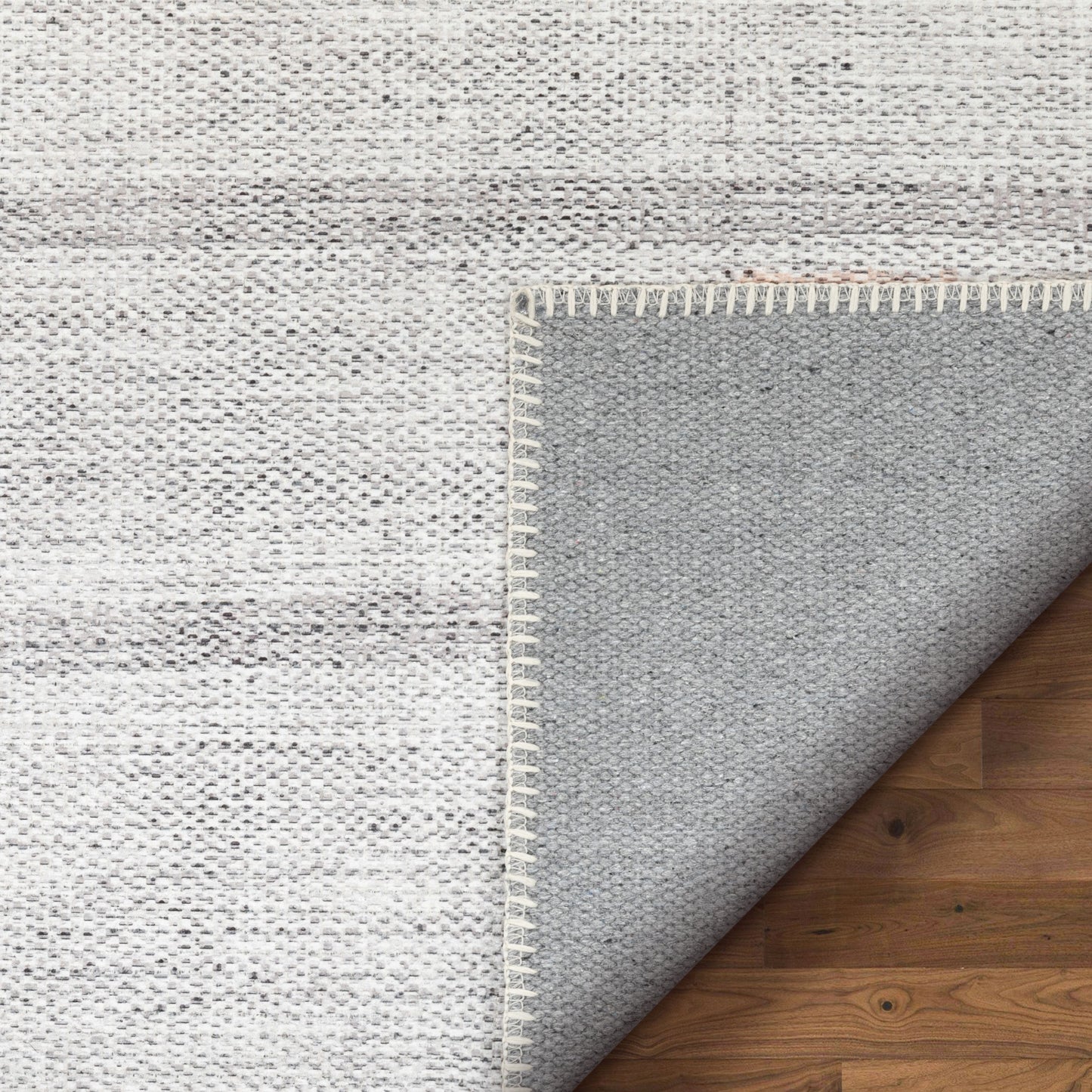 Argonne Machine Washable Vintage Southwestern Diamond Pattern Grey Flat-Weave Distressed Rug LOT-232