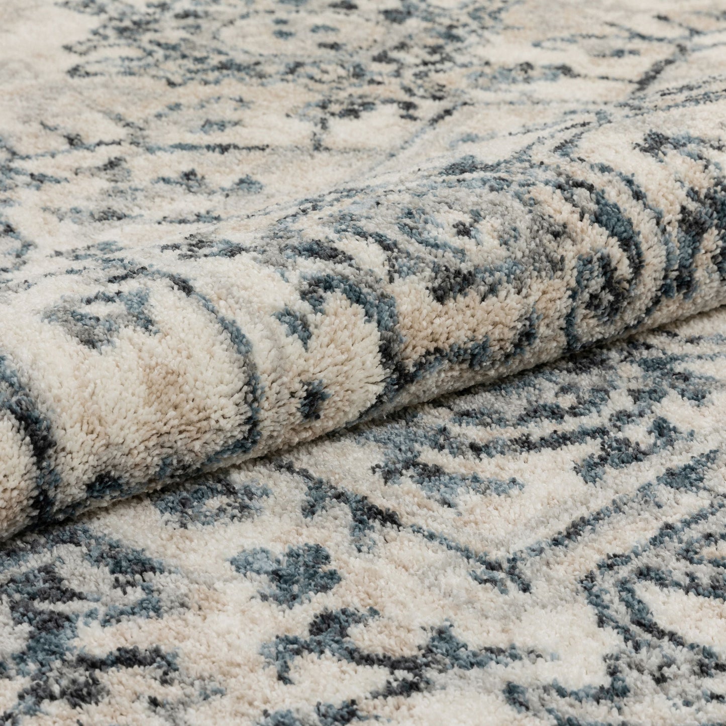 Carpi Vintage Bohemian Medallion Blue Rug MA-54