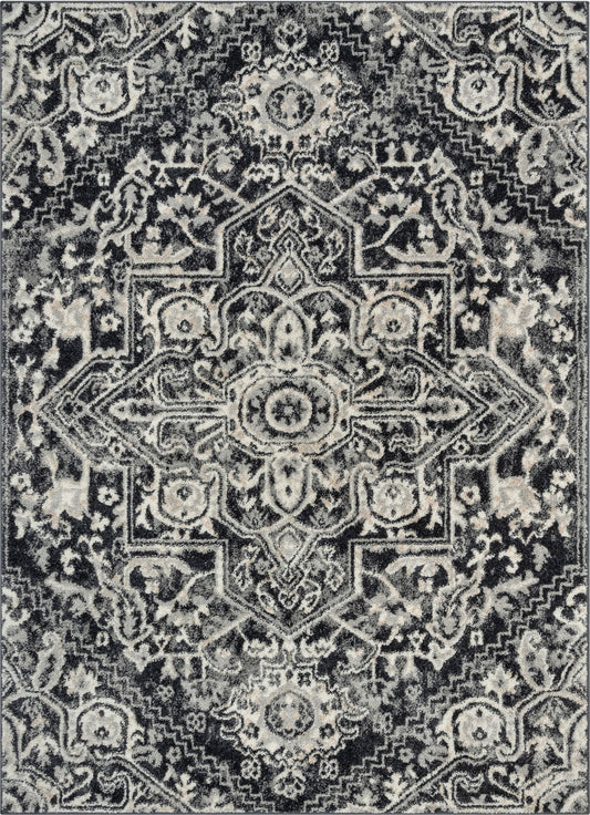 Carpi Vintage Bohemian Medallion Grey Rug MA-57