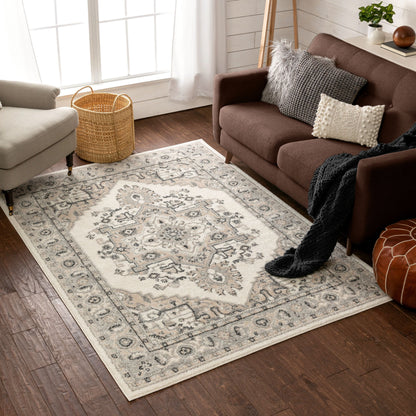 Scafa Vintage Medallion Oriental Beige Rug MA-62