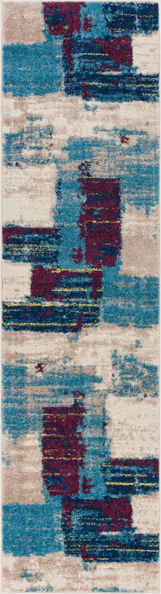 Central Park Blue Abstract Brushstrokes Rug MC-154