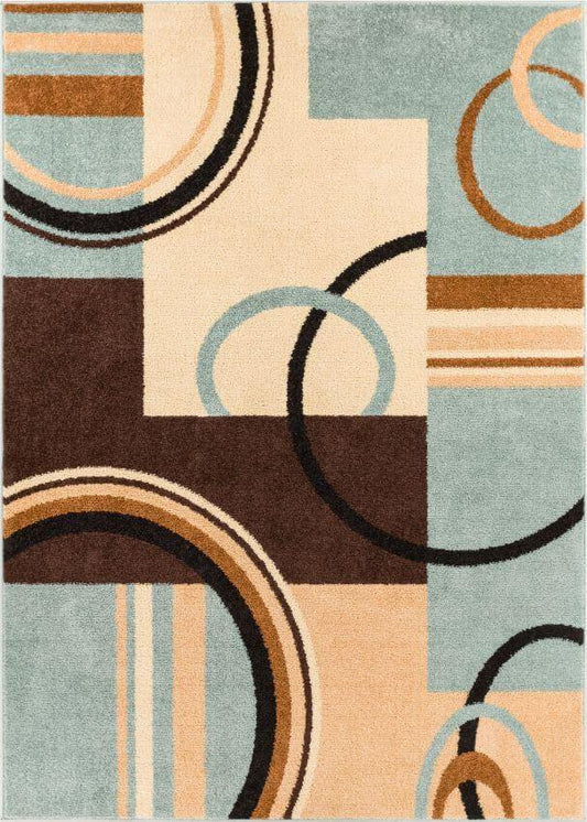 Boombastic Light Blue Modern Geometric Rug MC-16