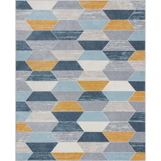 Maddox Blue Modern Geometric Rug MC-274