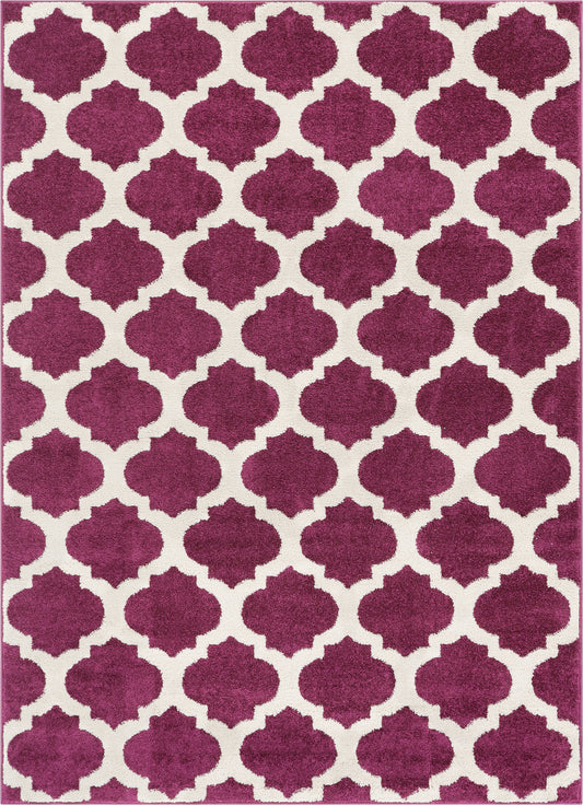 Zoe Purple Modern Trellis Rug MC-57