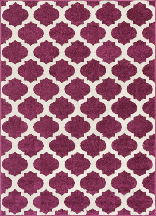 Zoe Purple Modern Trellis Rug MC-57