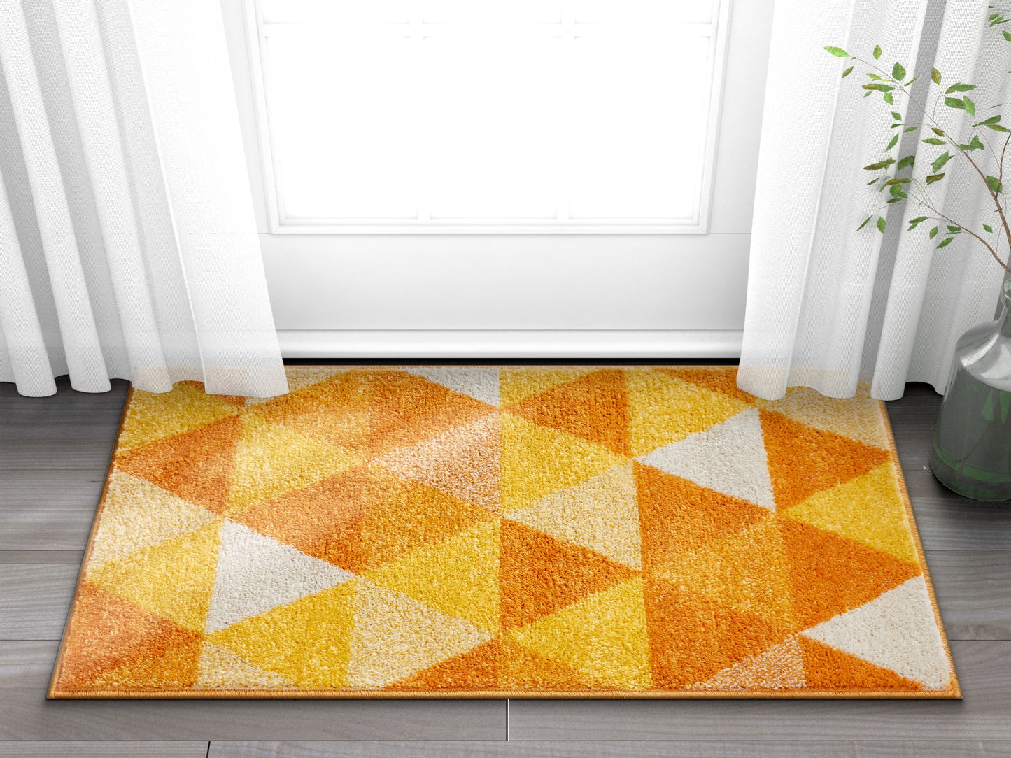 Alvin Orange Modern Geometric Rug MC-61