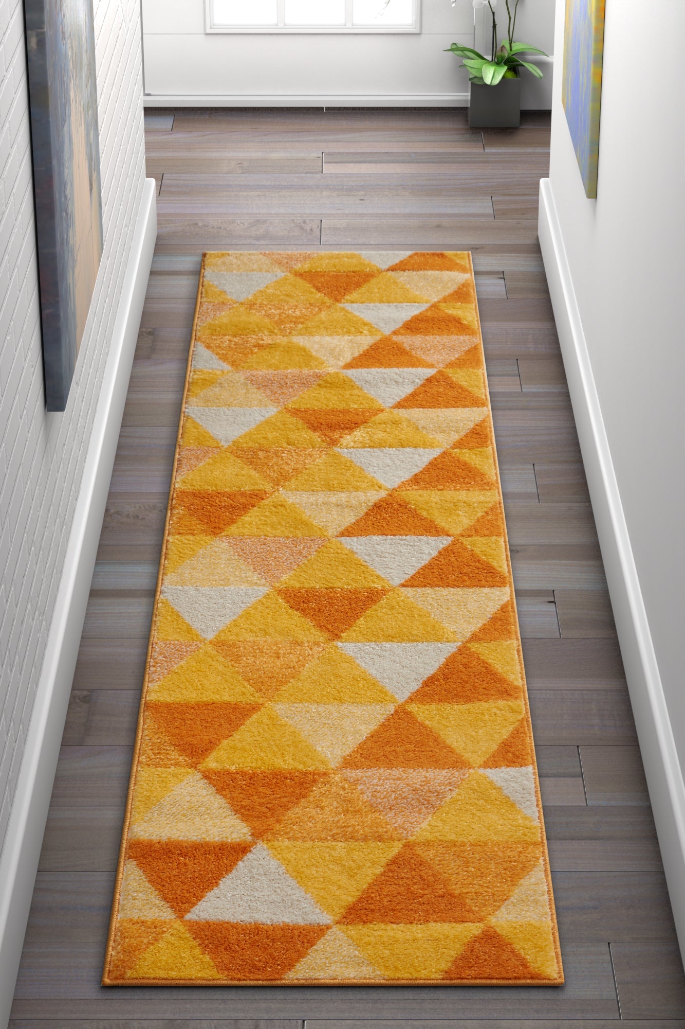 Alvin Orange Modern Geometric Rug MC-61