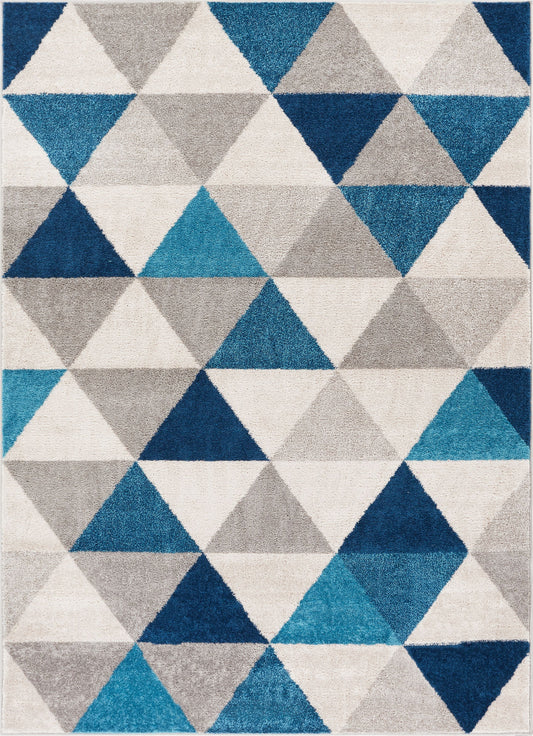 Alvin Blue Modern Geometric Rug MC-66