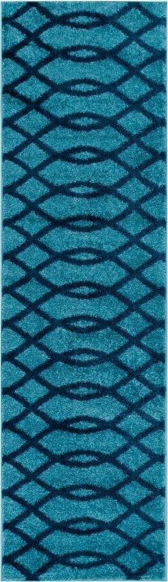 Poofy Light Blue Moderm Trellis Rug MC-96