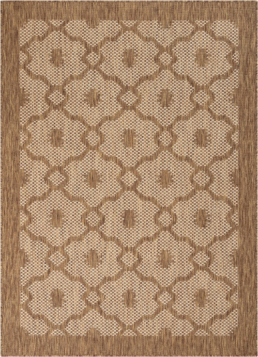 Sol Lattice Trellis Indoor Outdoor Brown Flatweave Rug MED-108