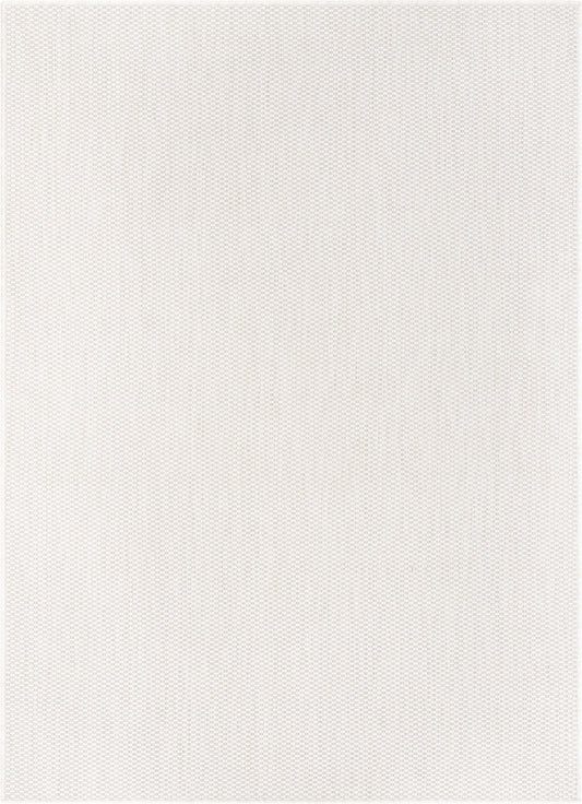 Leif Nordic Geometric Pattern Indoor Outdoor Ivory Flatweave Rug MED-142
