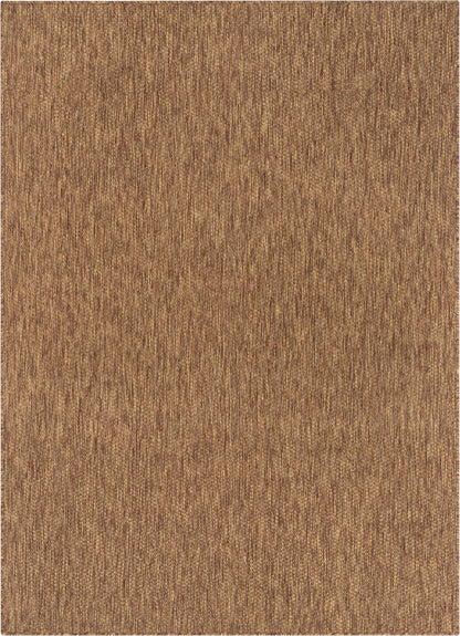Leif Nordic Geometric Pattern Indoor Outdoor Coffee Flatweave Rug MED-149