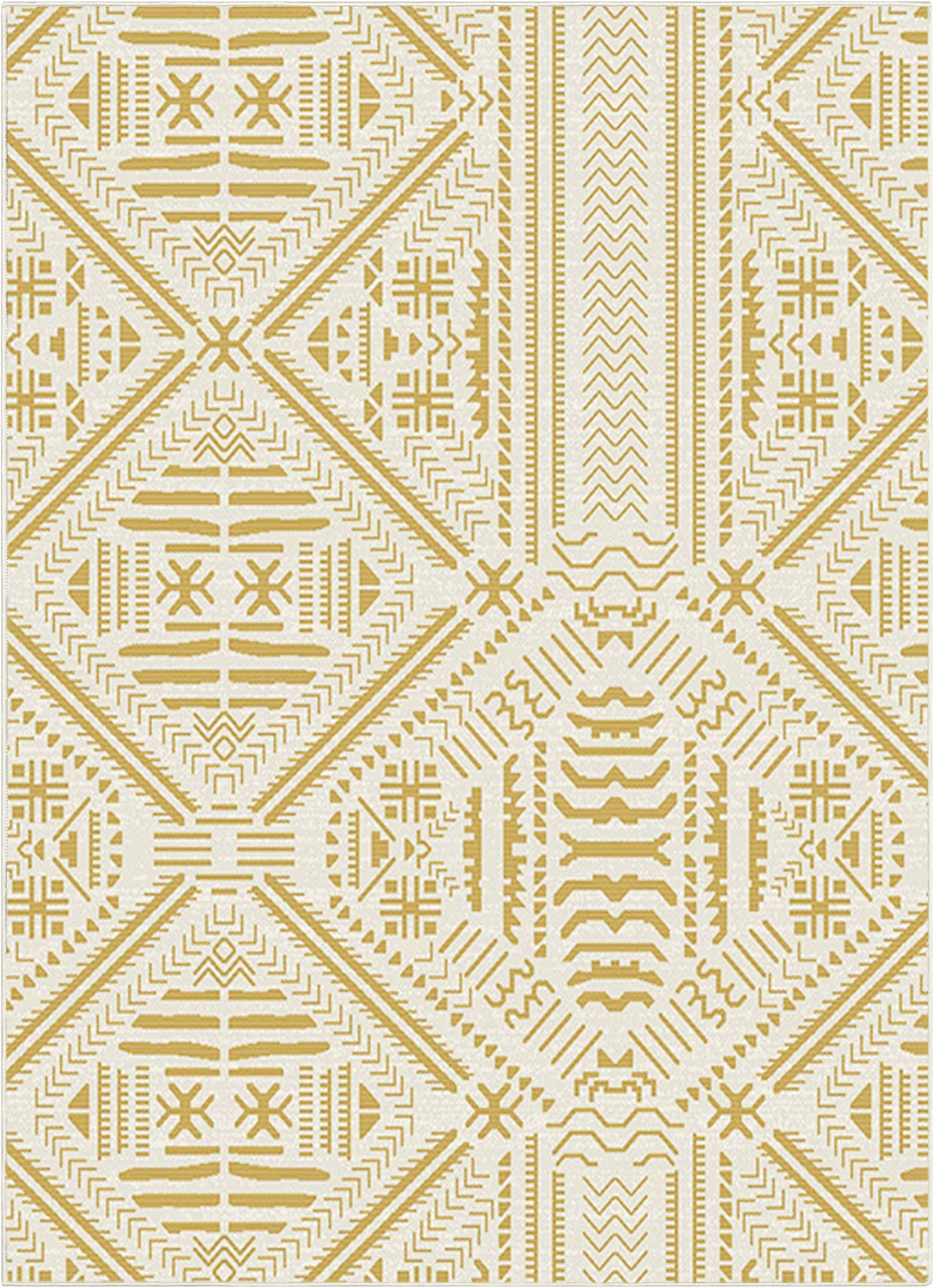 Linden Modern Stripes Indoor/Outdoor Yellow Flat-Weave Rug MED-161