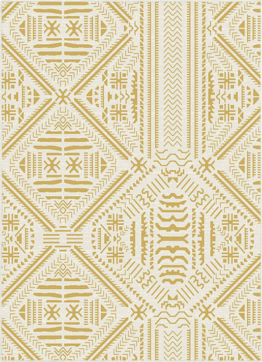 Linden Modern Stripes Indoor/Outdoor Yellow Flat-Weave Rug MED-161