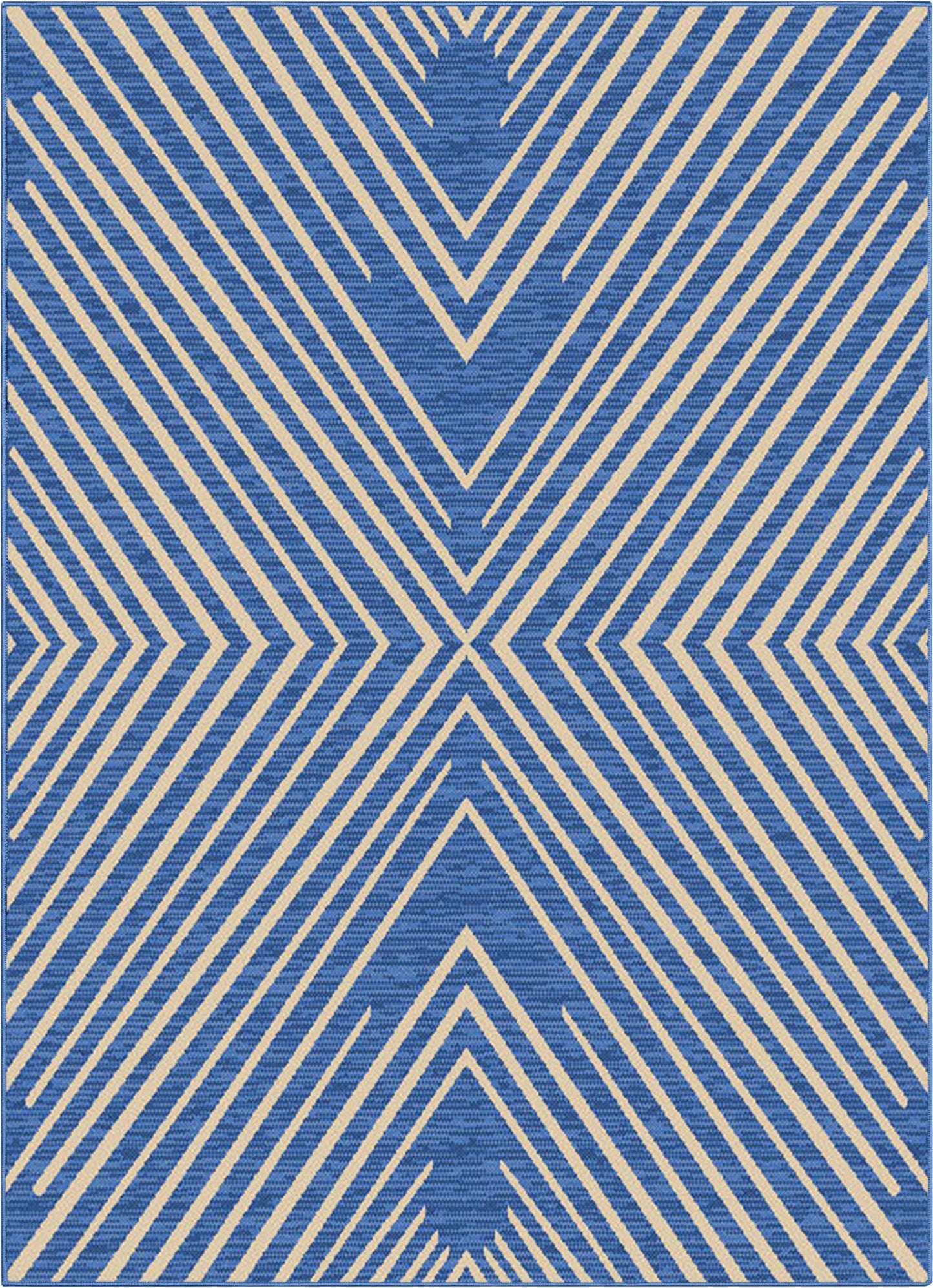 Kesia Modern Stripes Indoor/Outdoor Blue Flat-Weave Rug MED-184