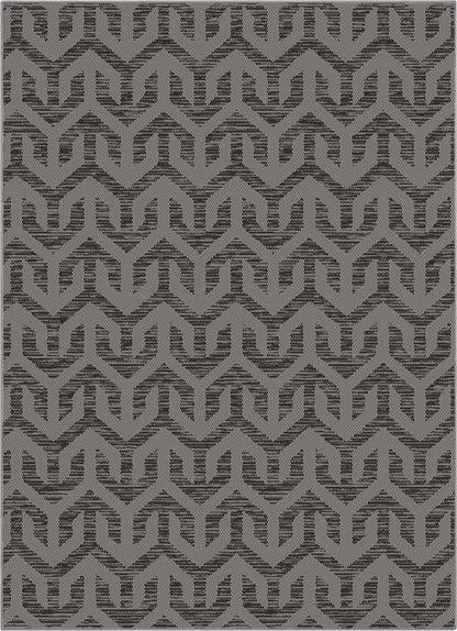 Atlantis Modern Stripes Indoor/Outdoor Grey Flat-Weave Rug MED-217