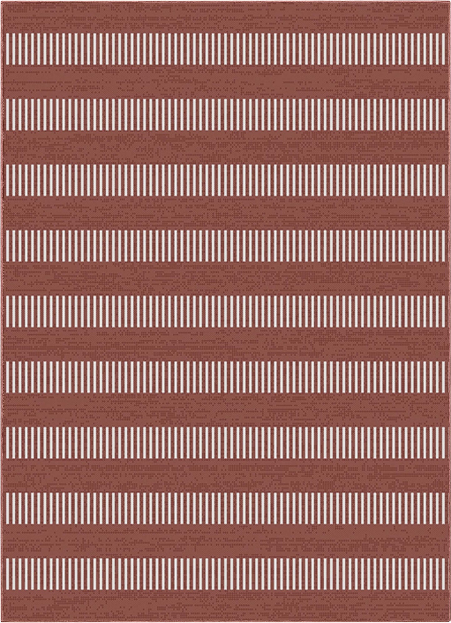 Stria Modern Stripes Indoor/Outdoor Coral Flat-Weave Rug MED-240