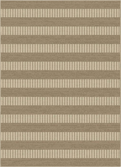 Stria Modern Stripes Indoor/Outdoor Beige Flat-Weave Rug MED-242