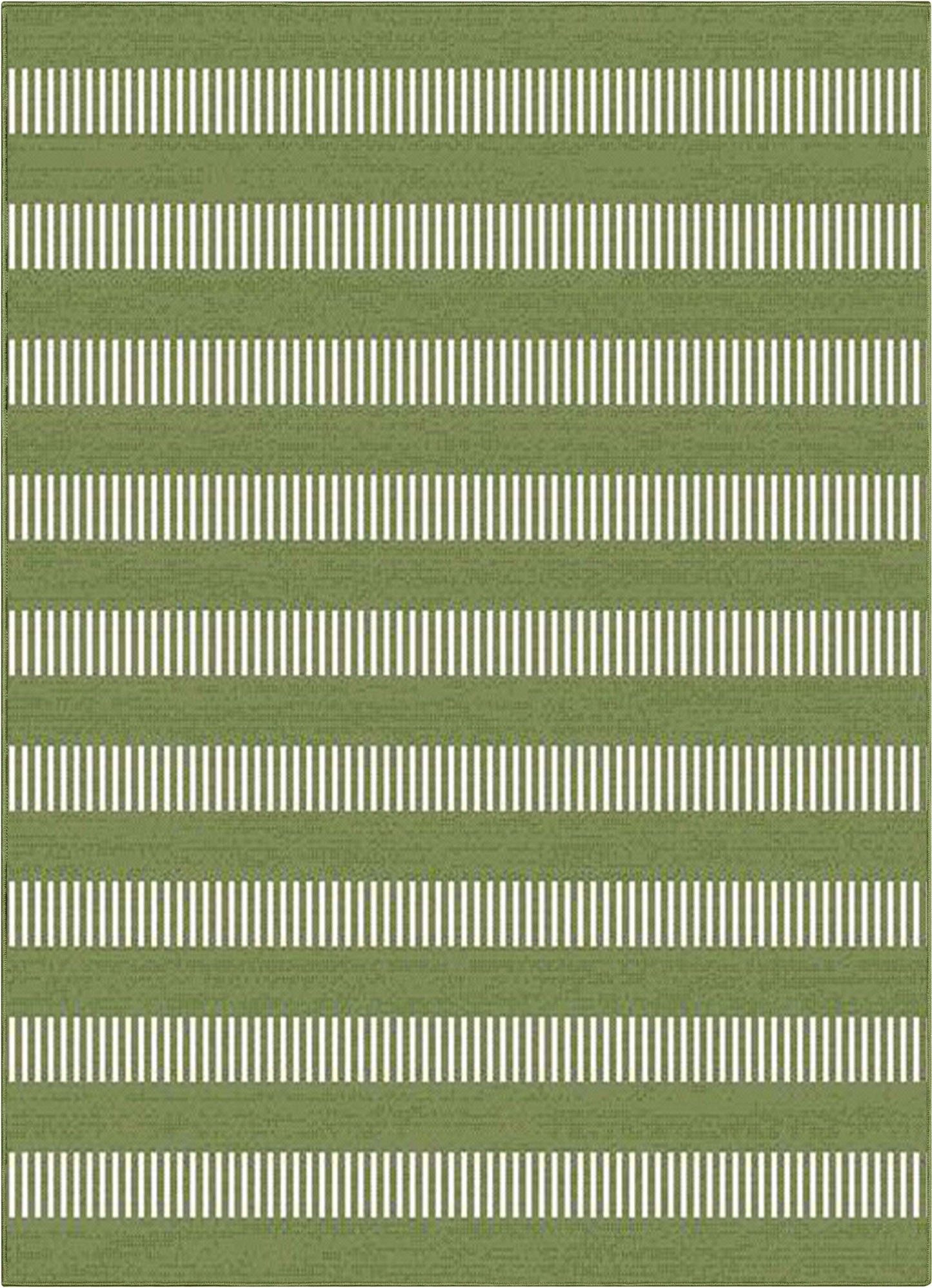 Stria Modern Stripes Indoor/Outdoor Green Flat-Weave Rug MED-245