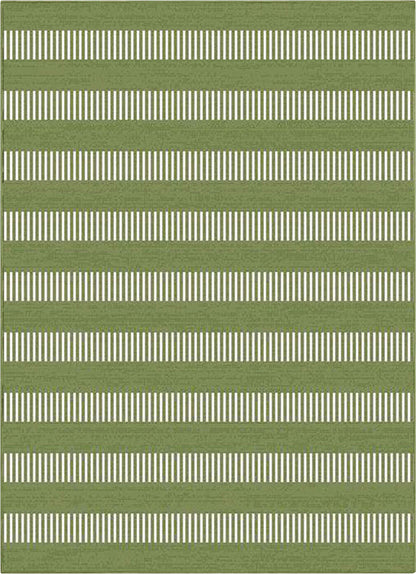 Stria Modern Stripes Indoor/Outdoor Green Flat-Weave Rug MED-245