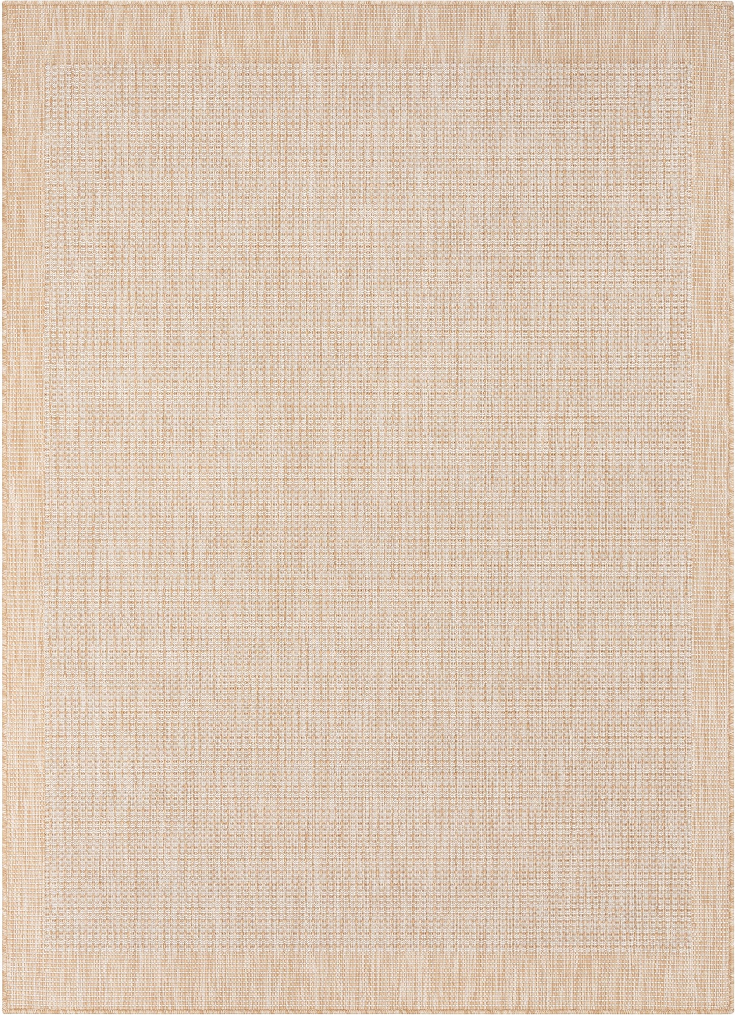 Odin Solid & Striped Border Indoor Outdoor Taupe Flatweave Rug MED-38