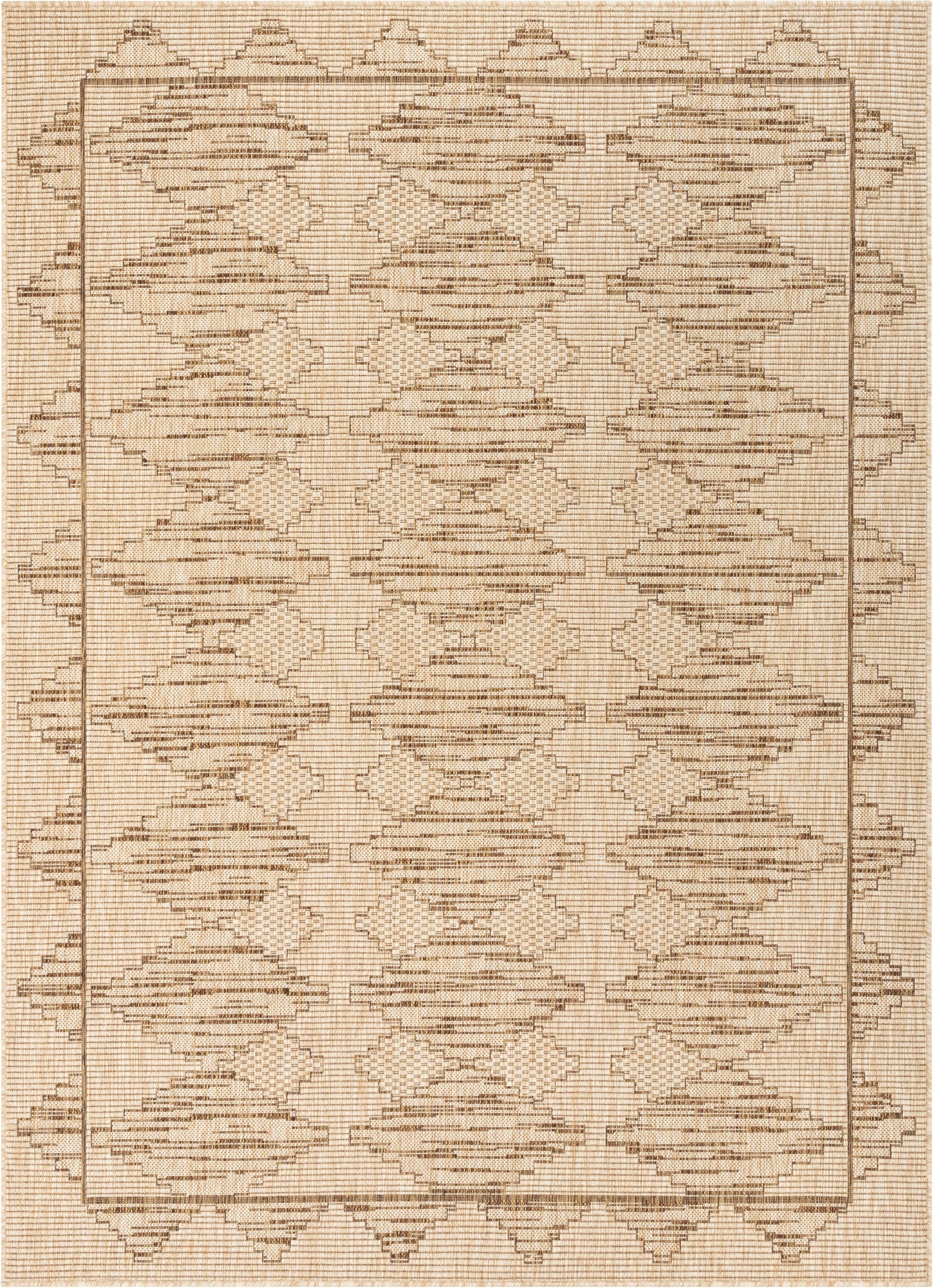 Vidar Trellis Diamond Pattern Indoor Outdoor Beige Flatweave Rug MED-4 ...