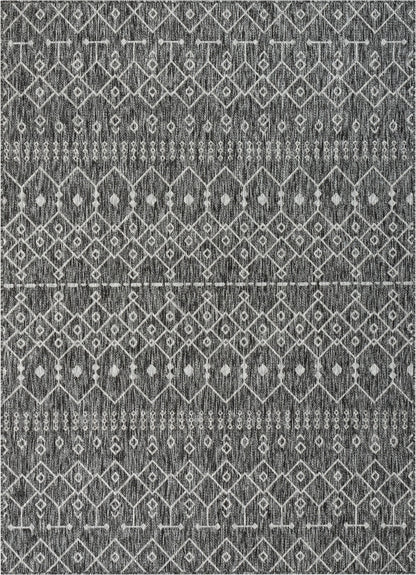Nord Moroccan Tribal Indoor Outdoor Grey Flatweave Rug MED-57