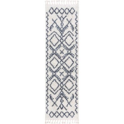 Chantico Moroccan Lattice Grey Shag Rug MEL-17