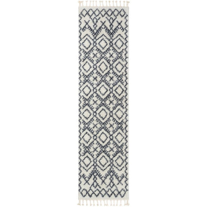 Chantico Moroccan Lattice Grey Shag Rug MEL-17