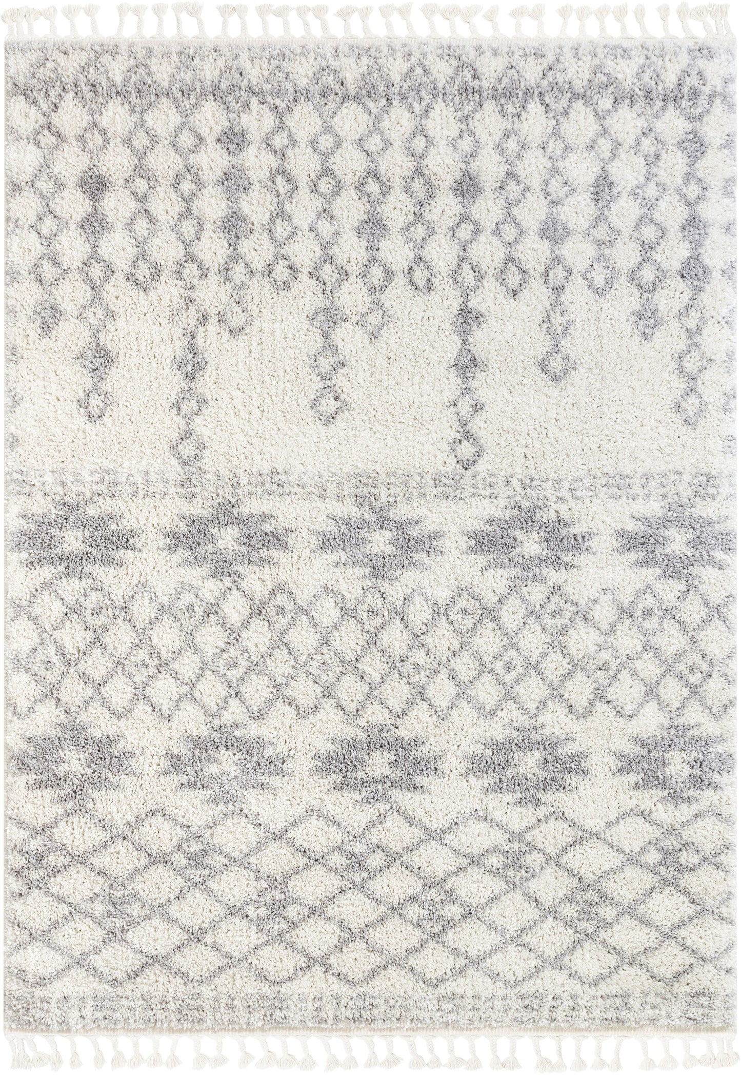 Tozi Moroccan Tribal Beige Shag Rug MEL-32