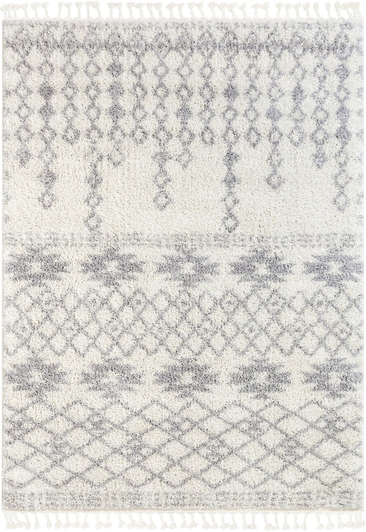 Tozi Moroccan Tribal Beige Shag Rug MEL-32