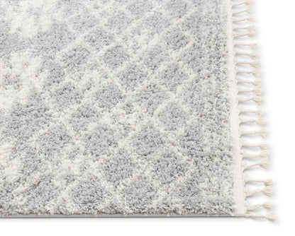 Tozi Moroccan Tribal Grey Shag Rug MEL-37