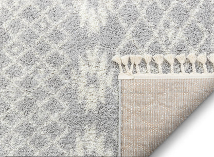 Tozi Moroccan Tribal Grey Shag Rug MEL-37