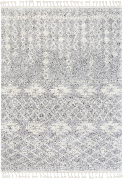 Tozi Moroccan Tribal Grey Shag Rug MEL-37