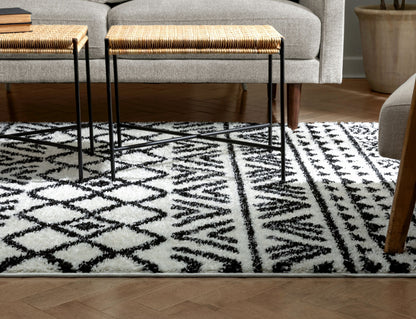 Tayanna Tribal Moroccan Ivory Shag Rug MEL-62