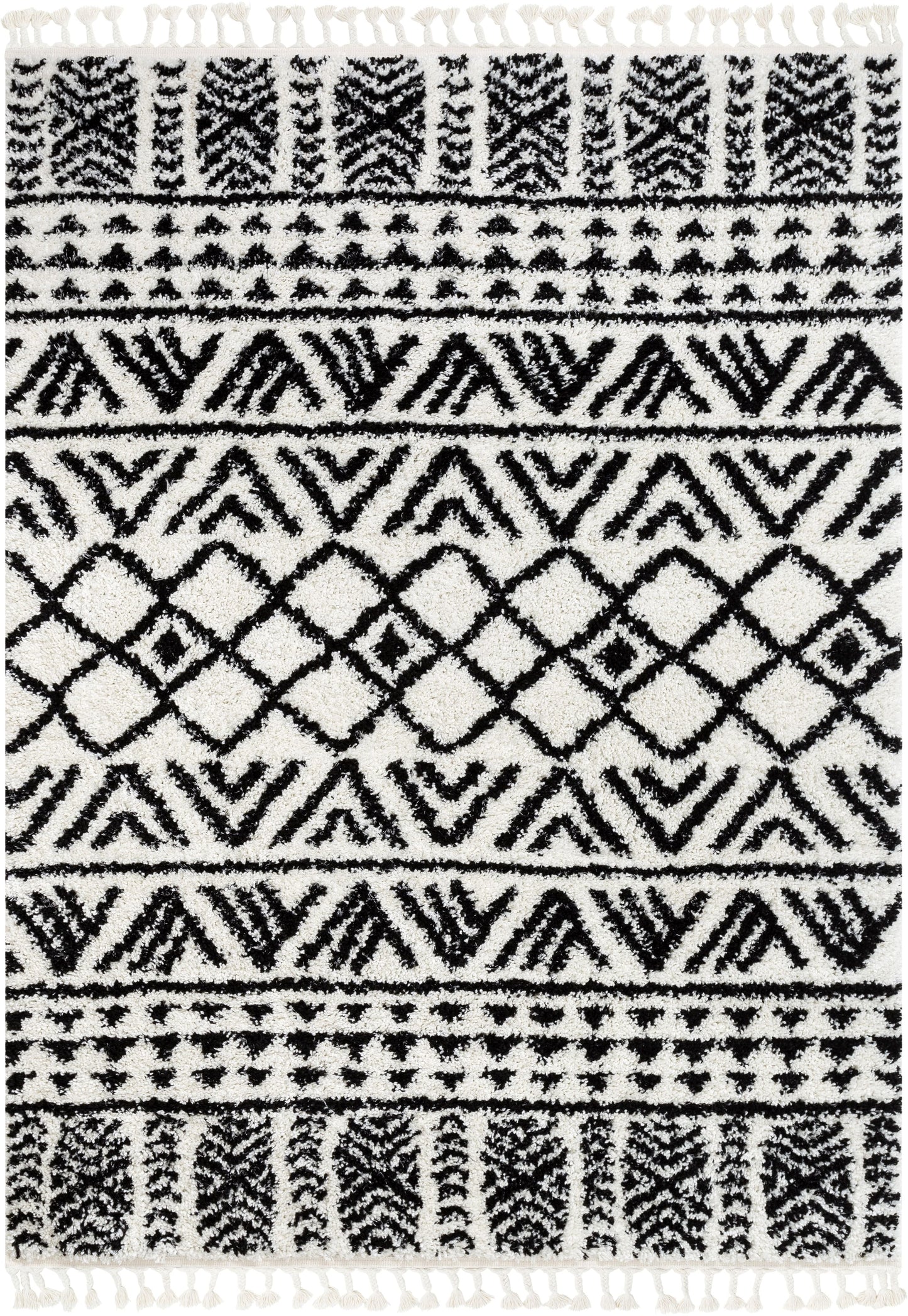 Tayanna Tribal Moroccan Ivory Shag Rug MEL-62