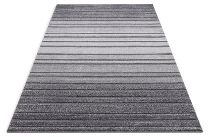 Bauer Grey Modern Solid And Striped Rug MG-07