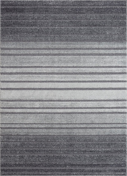 Bauer Grey Modern Solid And Striped Rug MG-07
