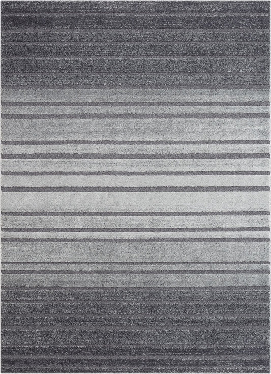 Bauer Grey Modern Solid And Striped Rug MG-07