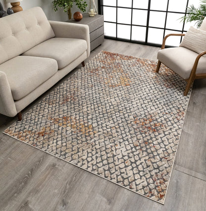 Lomond Bohemian Vintage Distressed Blue Rug MG-146