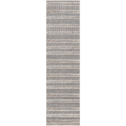 Fresco Tribal Geometric Beige Distressed High-Low Rug MG-202