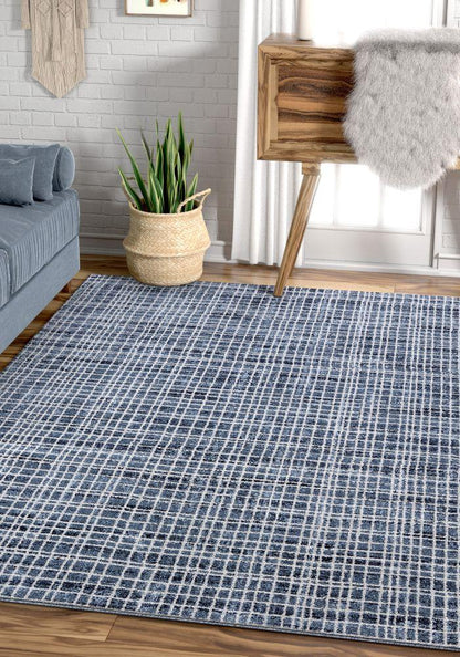 Aoife Blue Modern Geometric Rug MG-54