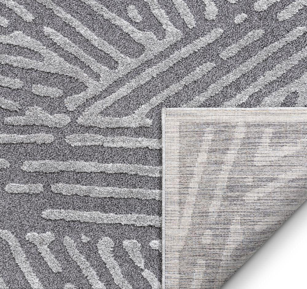Tukker Grey Mid-Century Modern Geometric Lines Rug MG-77