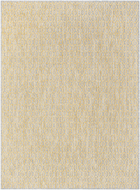 Sienna Modern Solid Pattern Yellow Flat-Weave Indoor/Outdoor Rug MIL-101