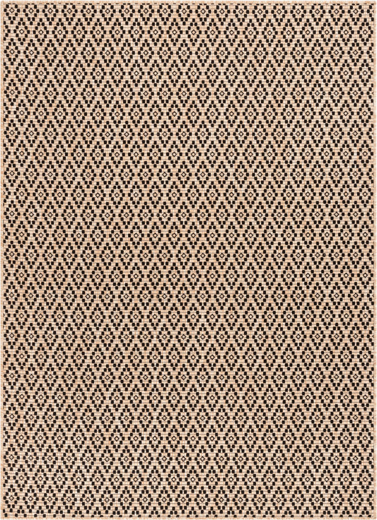 Sorrel Moroccan Lattice Trellis Natural Indoor Outdoor Rug MIL-112