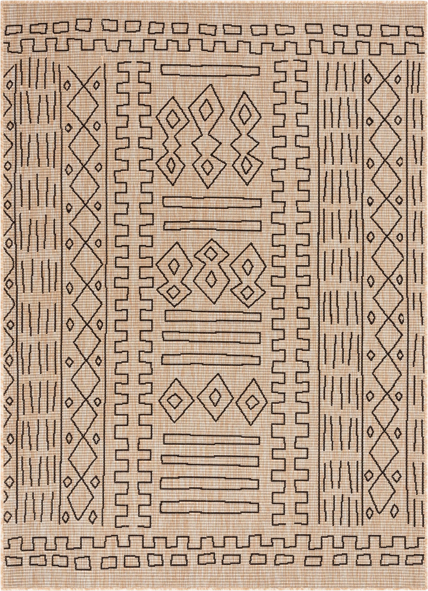 Anza Tribal Medallion Pattern Natural Indoor Outdoor Jute Rug MIL-22
