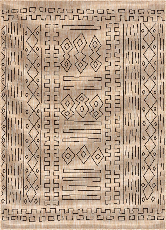 Anza Tribal Medallion Pattern Natural Indoor Outdoor Jute Rug MIL-22